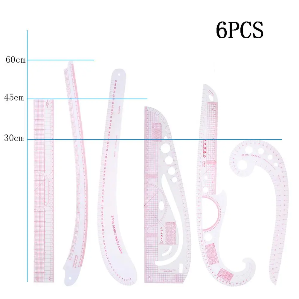 6/9/13 шт. Швейные Инструменты для резки данные критерии линейка Многофункциональный швейный набор инструментов для рисования кривая линейка портного для шитья
