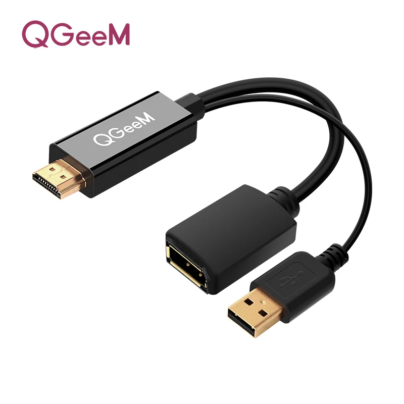 HDMI к DisplayPort адаптер 4K HDMI К DP кабель HDTV адаптер конвертер мужчин и женщин поддержка 1080P для HDTV проектор дисплеи - Цвет: Черный