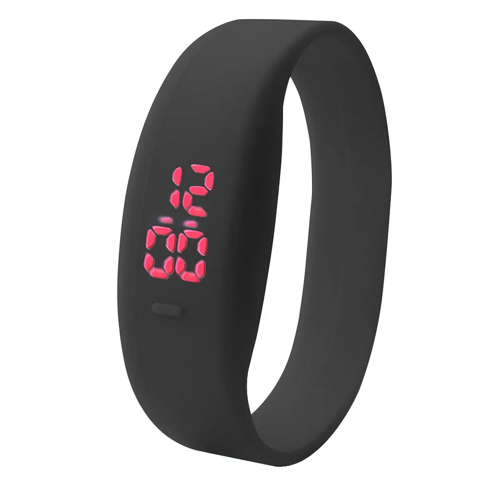 Fashion Casual Solid Color Silicone Band Digital LED Unisex Sports Wrist Watch Wristband Sport Men Women Watches Clock Wristwatc