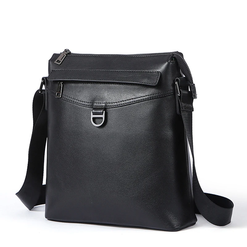 

Men's Diagonal Bundle Genuine Leather Business Briefcase Genuine Leather Men's Black Stylish Men's Crossbody Bag