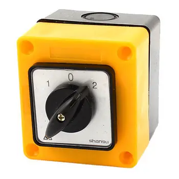 

660V 20A 4 Screw Terminal 2 Pole Selector Rotary Cam Changeover Switch w Cover