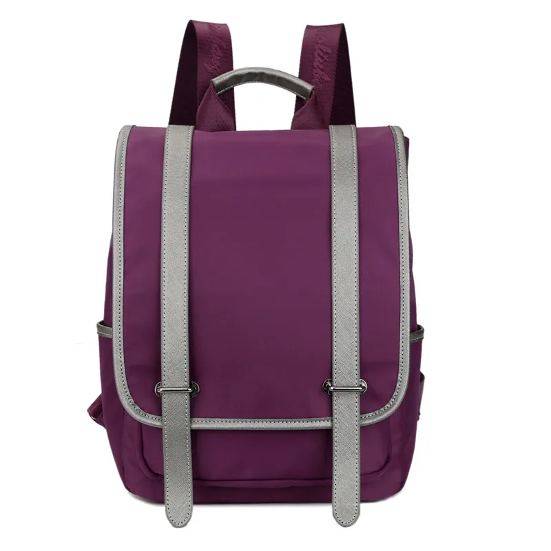 

2016 new fashion ladies men solid color waterproof nylon backpack mini student bags leisure travel zipper three-dimensional back