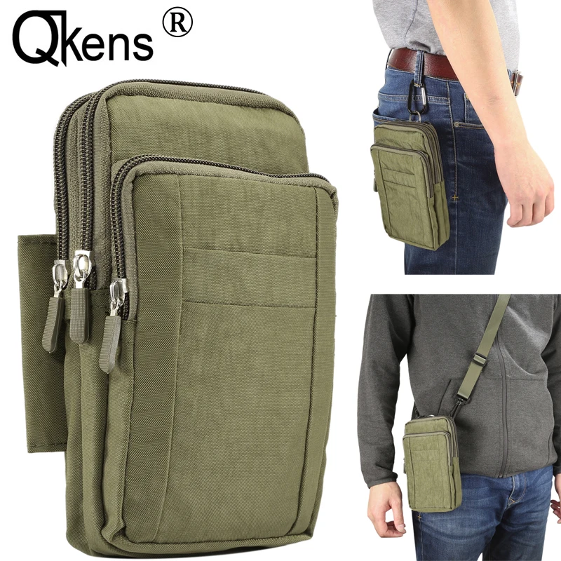 

Man Sport Hip Belt Clip Pack Waist Bag Casual Inclined shoulder Bag Wallet Phone Case for iphone for samsung for huawei 7.0 inch