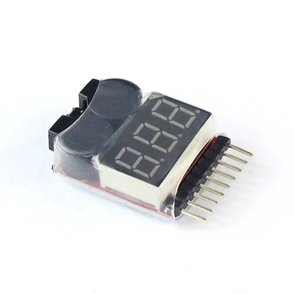 F00872 Lipo тестер напряжения батареи Вольтметр индикатор проверки двойной динамик 1 S-8 S низковольтный звуковой сигнал 2в1 2S 3S 4S 8S + FS - изображение