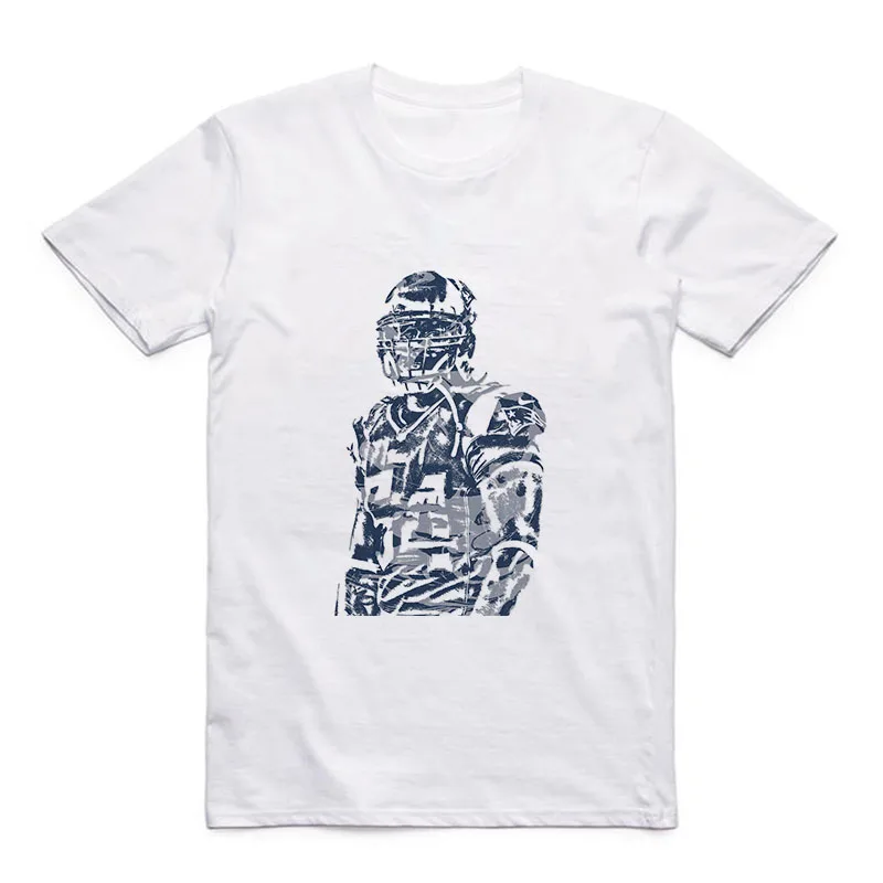 

Modal New Fashion Men's American Football Patriotas Tom Brady /julian Edelman/Rob Gronkowski/Hightower/Brandin Cooks/T-shirt