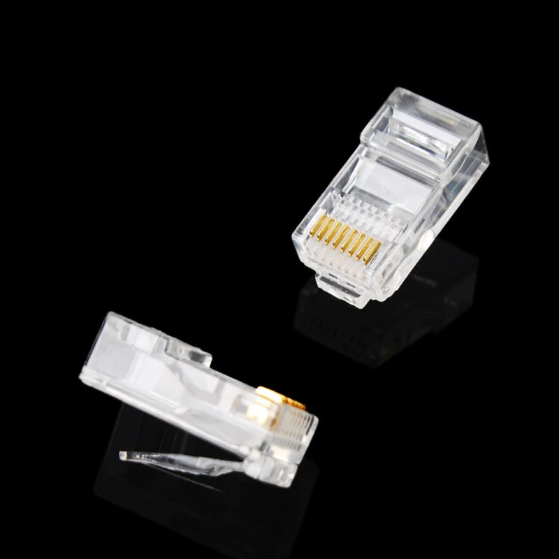 100 шт. модульный разъем 8P8C RJ45 для сети CAT5 LAN профессиональный и высококачественный