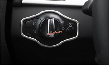 

Stainless Interior Console Dashboard Headlight Switch Frame Cover trim 1pcs For Audi Q5 2008 2009 2010 2011 2012 2013 2014 2015