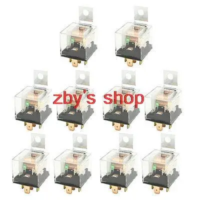 

12VDC 40 Amp 5P NO+NC SPDT Green Indicator Auto Car Power Relay 10 Pcs
