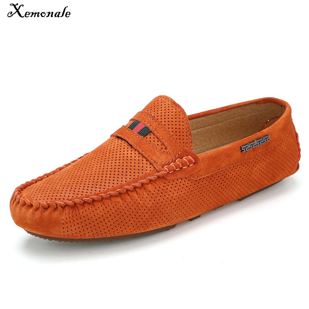 Xemonale verano fresco hombres mocasines centavo moneda cuero corte transpirable mocasín deslizamiento Casual barco|Mocasines| - AliExpress