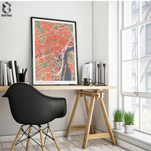 Classic City Map Poster and Print Wall Art Canvas Painting Amsterdam Paris Copenhague Madrid Map For Living Room Home Decor amsterdam city map