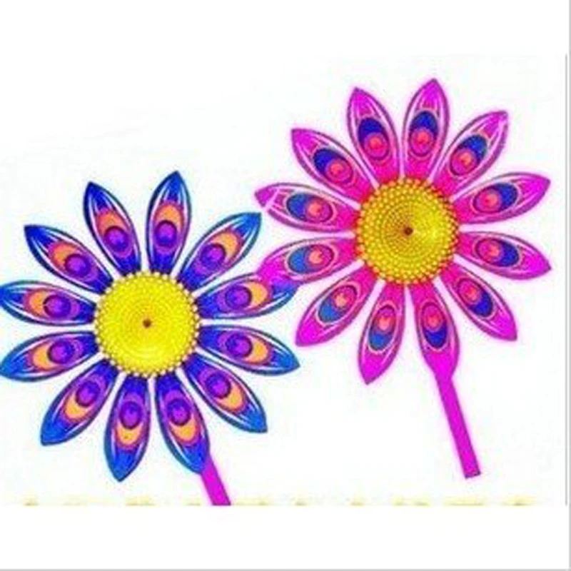 

free shipping 50pcs/lot Fashion Sunflower Colorful Windmill Children's Toy Home Garden Yard Decor Outdoor Toys wholesale