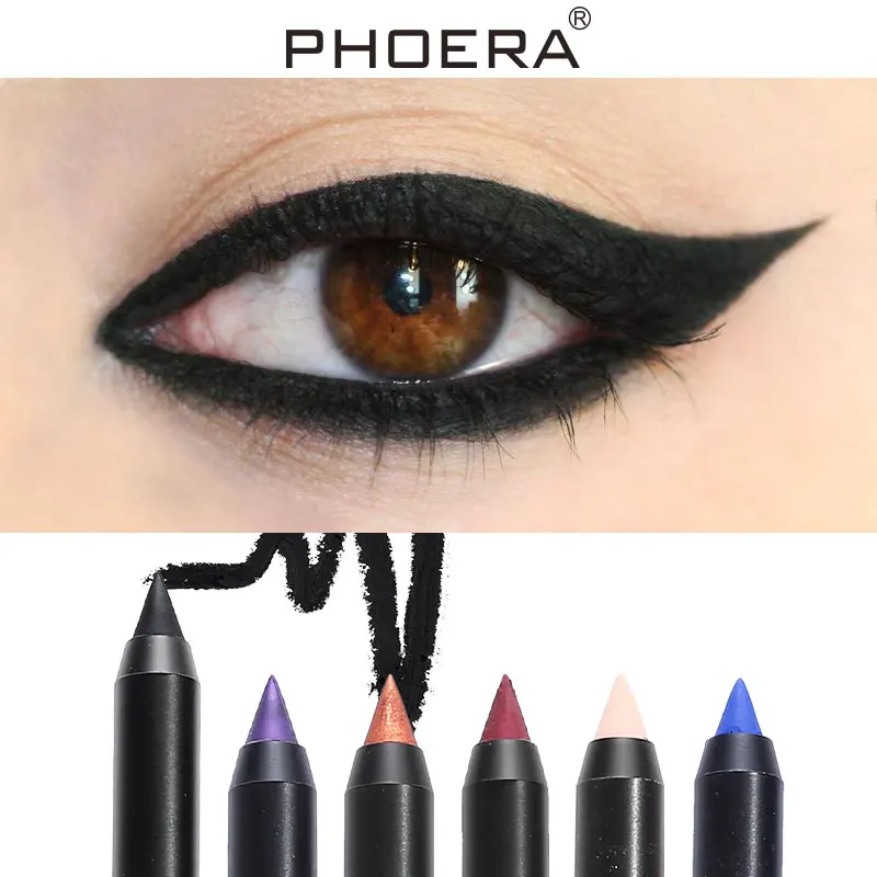 

PHOERA Precision 36H Eyeliner Pencil 12 Colors Waterproof Pen Long-lasting Eye Liner Matte Smooth Make Up Tool Cosmetics TSLM2
