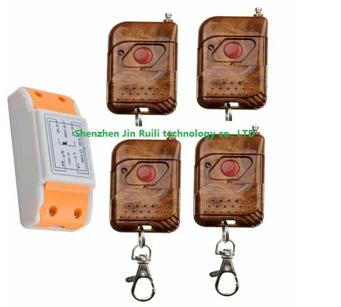 

Новинка 220 В 1 канал переключатель дистанционного управления 1 приемник + 4 шт. схема передатчика видимая