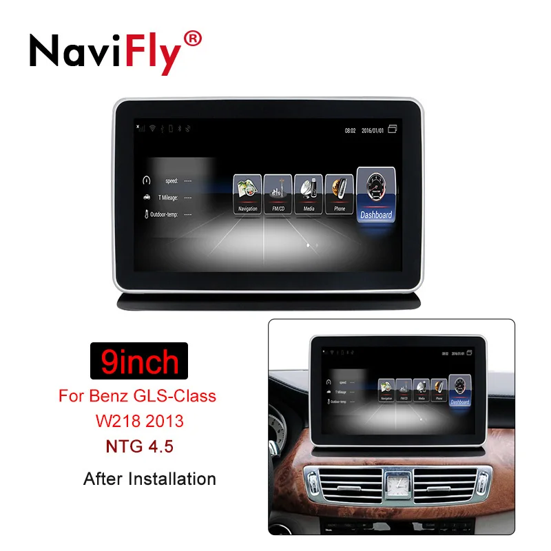 Discount NaviFly 9 inch 4G LTE 3GB+32GB Android 7.1 car gps multimedia player for Mercedes Benz CLS W218 2011-2013 NTG 4.0/NTB 4.5 2