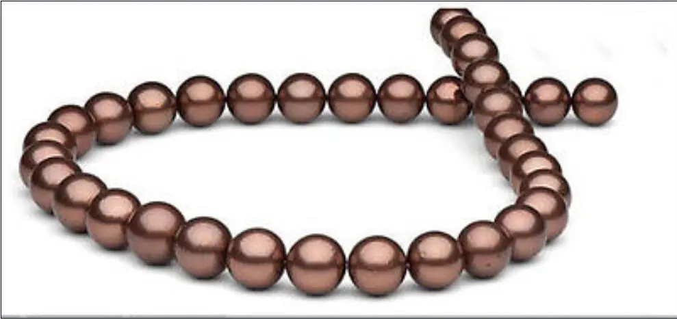 

good looking 10-11mm AAA south sea chocolate pearl necklace18 Inch 14K r (9.13)