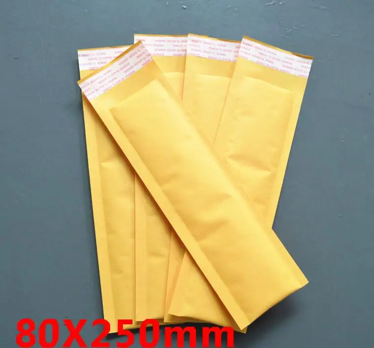 50pcs/lot Mini Bubble Mailers Padded Long bar Packaging Bags Kraft