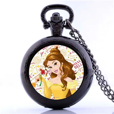 Косплей Фильм Красавица и Чудовище карманные часы ожерелье аналоговые ювелирные изделия цепь для мальчиков и девочек - Окраска металла: L