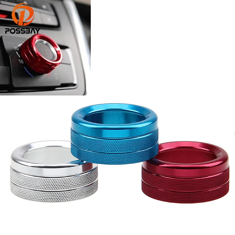 

POSSBAY Auto Interior Accessories Heat Control Knob Air Conditioning Knobs for BMW 1 Series 2 Series 3 Series Silver Red Blue