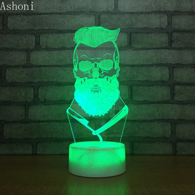 

New portrait 3D Table Lamp LED Touch 7 Color Changing Night Light Home Decor Kids Christmas Gifts