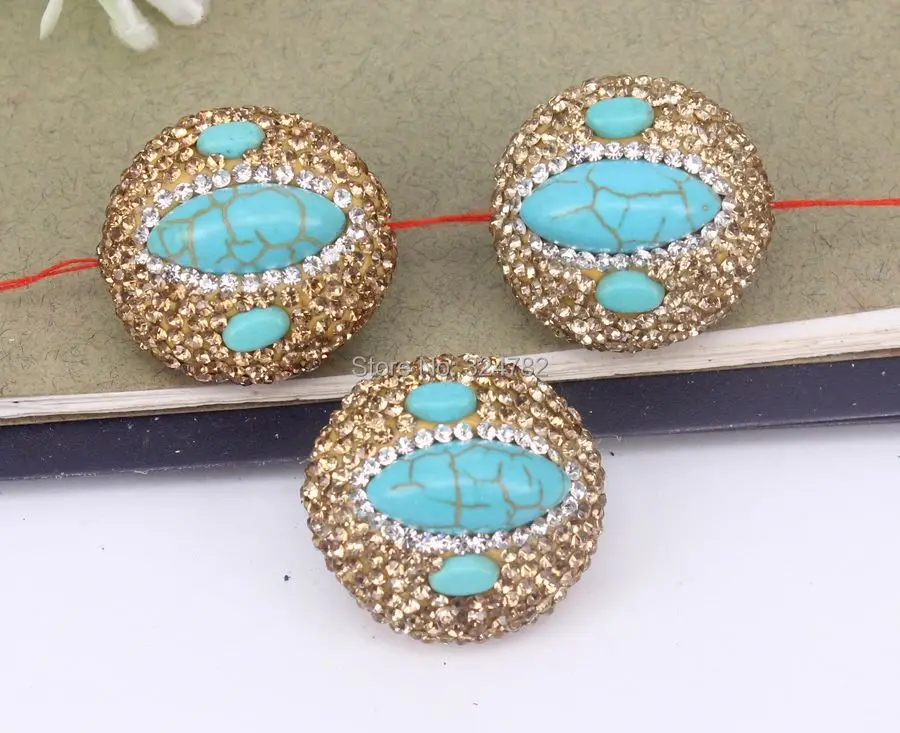 5pcs Golden Crystal Rhinestone Connector Beads,With Stone Connector Beads For Jewelry Makingin
