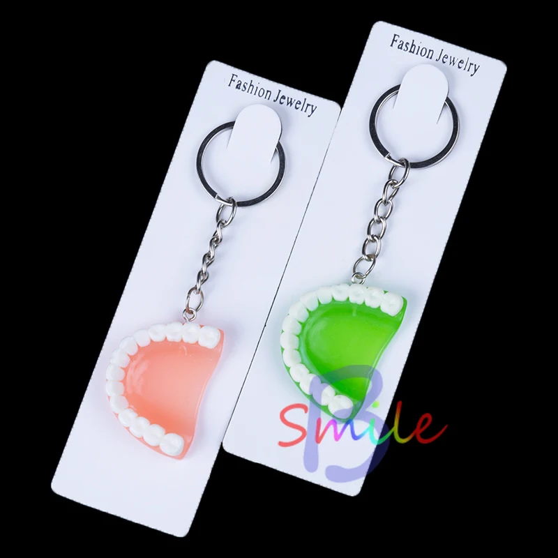 2pcs Dental Tooth Keychain Resin Molar Upper Jaw Model Shape Pendant Key Ring Dentist Decoration Clinic Ornament Gift