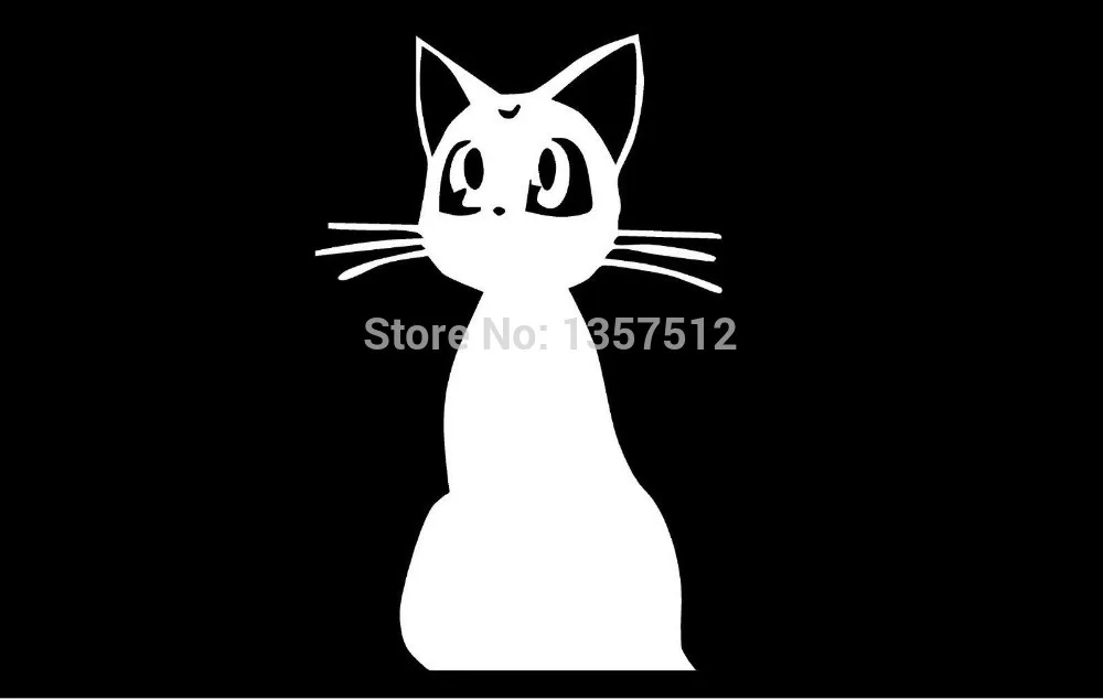 Sailor Moon Luna Cat Silhouette Car Sticker For Truck Window Door Kayak