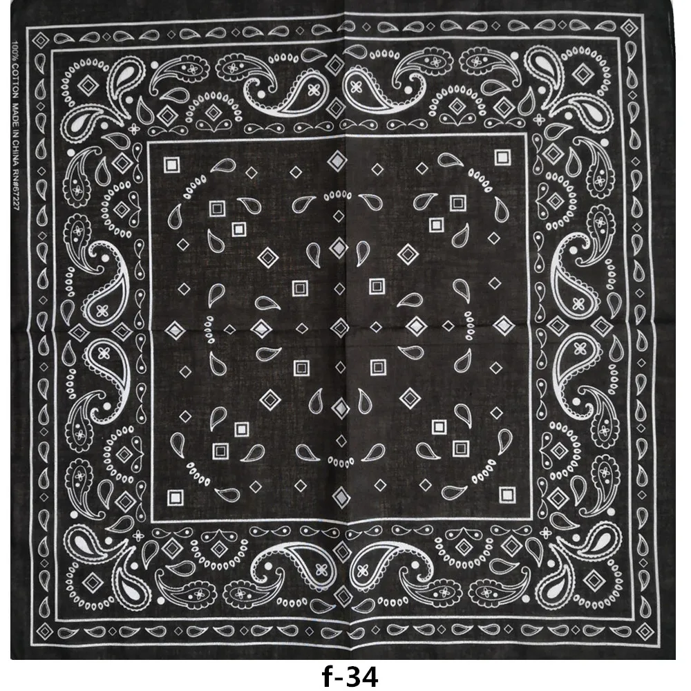 100%Cotton Hip Hop Skull Black Paisley Bandana Headband Hair Headwear/Hair Band Scarf Neck Wrist Wrap Band Headtie For Women/Me mens linen scarf