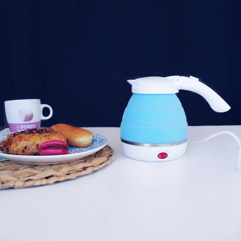 

Protable Electric kettle Silicone Foldable Chaleira Electrica Travel Camping Water Boiler EU Plug Adjustable Voltage Electric
