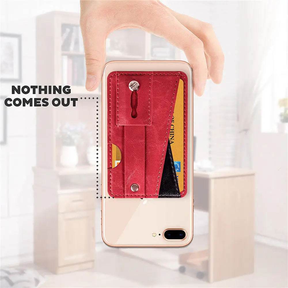 Finger Ring Mobile Phone Stand Holder For iphone X XS Max XR 5S SE 6 6S 7 8 Plus Leather Wallet card slot For Huawei For Samsung