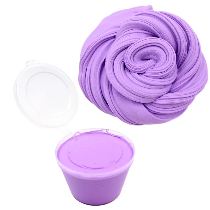 80 мл сухой на воздухе Пластилин пушистый слизи Полимерная глина поставки супер легкий мягкий хлопок талисманы для слизи комплект Lizun антистресс игрушки - Цвет: Purple Slime