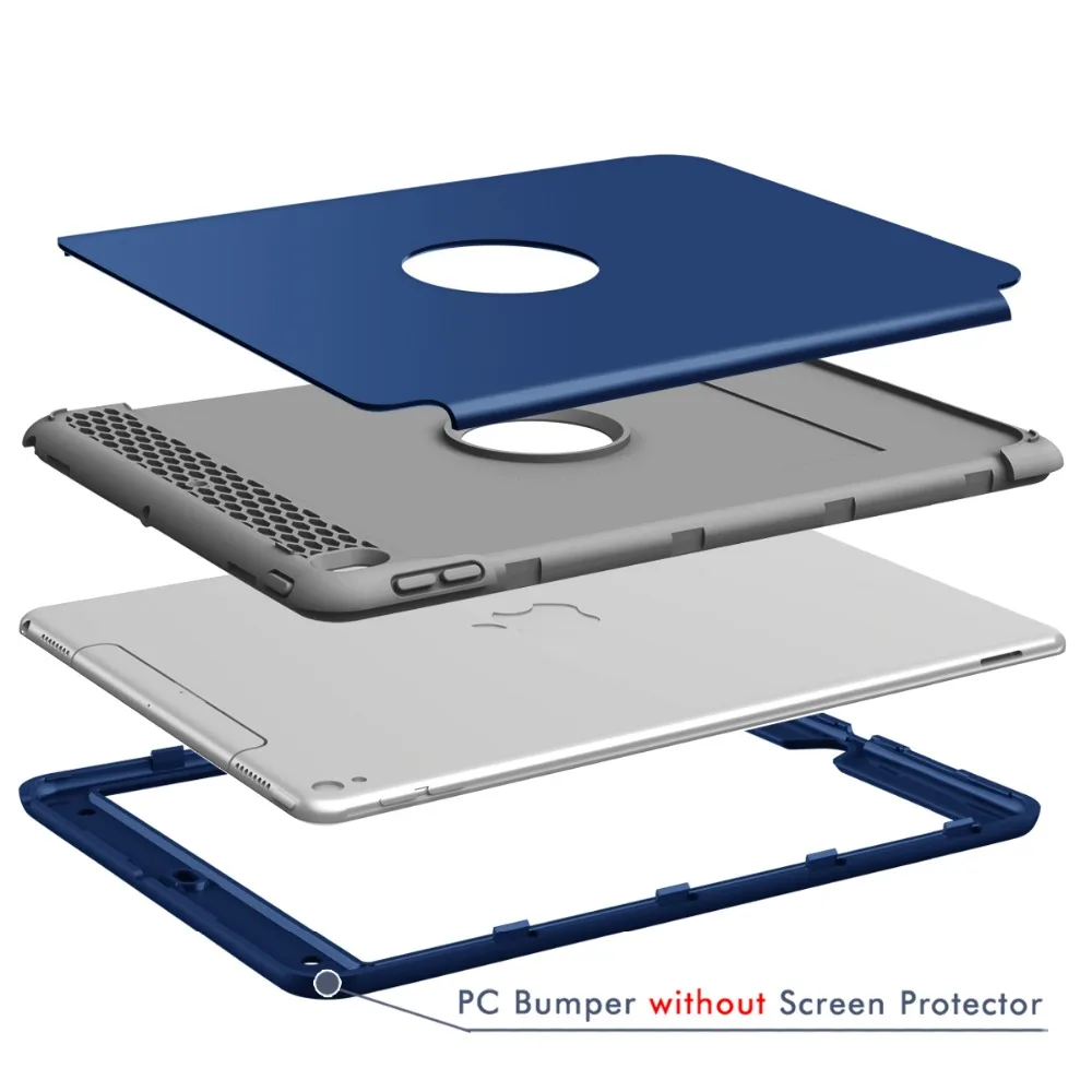 Для iPad Pro 10,5 чехол для тяжелых условий эксплуатации 3 в 1 Hybird Ударопрочный пластиковый противоударный защитный чехол-накладка для iPad Air 3