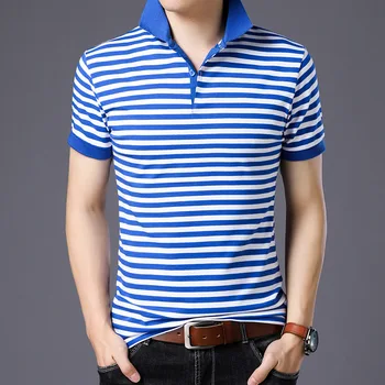 

Size M-6XL new men's polo shirt high quality men's cotton short sleeved striped shirt brand sport shirt, summer men's polo shirt