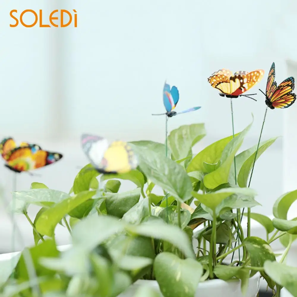 15PCS Butterfly 3D Art Insect Beautiful Lifelike Simulation Ornament Creative Butterfly Stakes Yard Plant Lawn Garden Decor