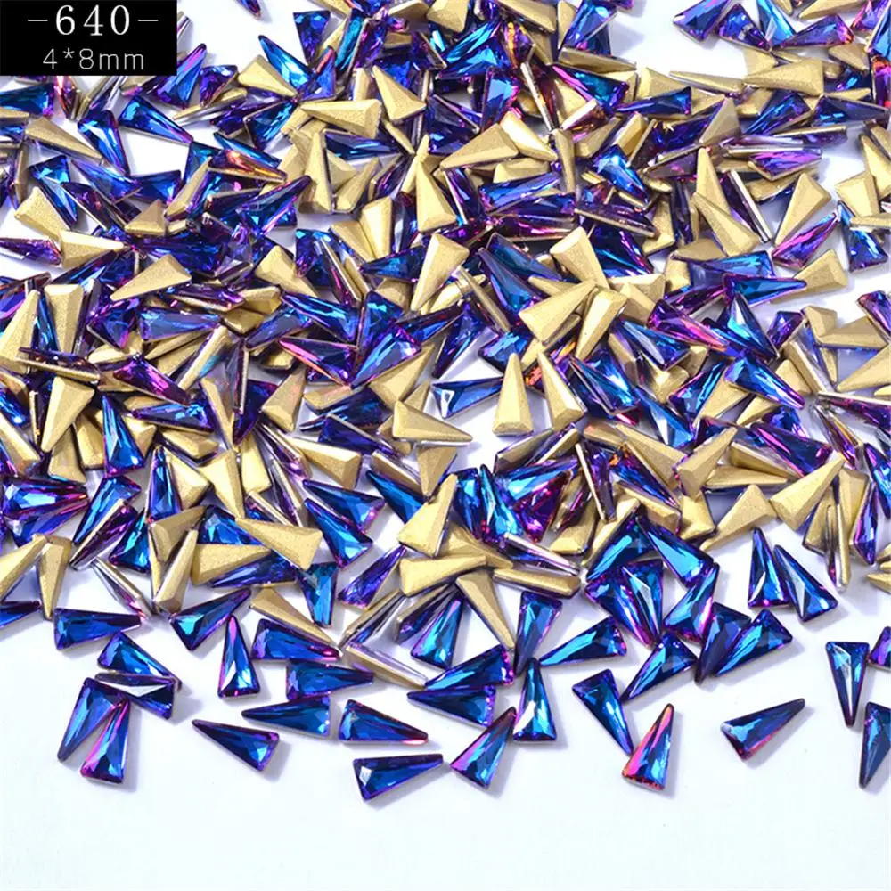 

Nail Polish Triangle AB Drill Colorful Stereoscopic Rhinestone Flatback DIY Nail Art Decoration Rhinestones Single Pcs