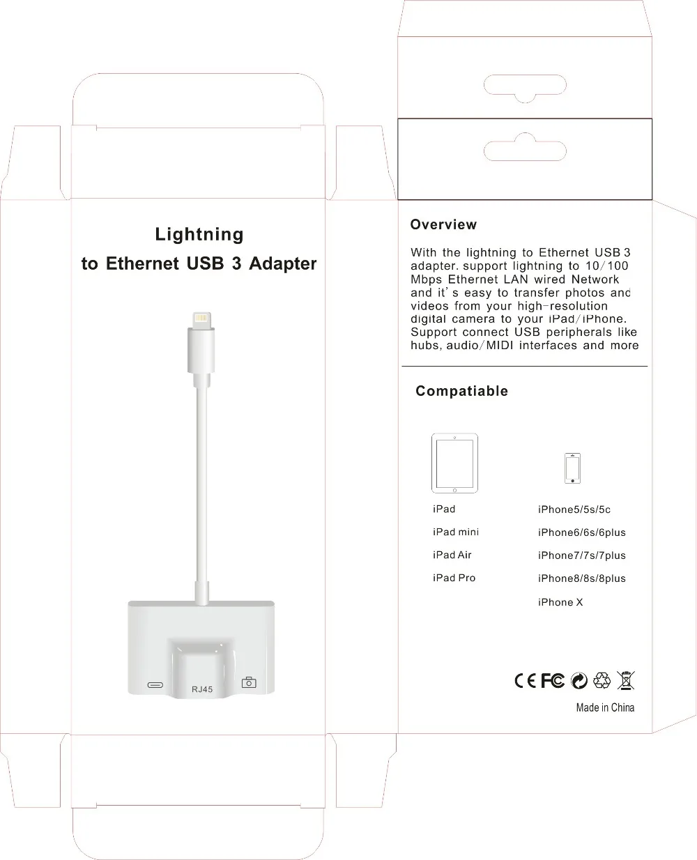 Адаптер для Lightning RJ45 Ethernet LAN проводной сети с USB 3,0 OTG цифровой камеры ридер конвертер для iPhone X/XR/XS/8/7