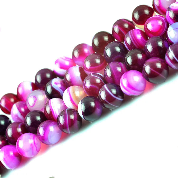 4mm 6mm 8mm 10mm 12mm 14mm Natural Rose Str Color Agate Beads For Jewelry Diy Bracelet Beads ,Fine Jewelry beads Strand 15\