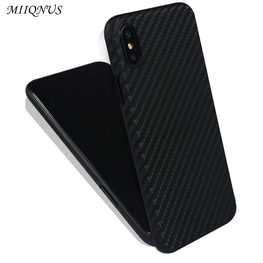 

Luxury Ultra Thin Shockproof Carbon Fibre phone Cases Cover For iPhone Apple X