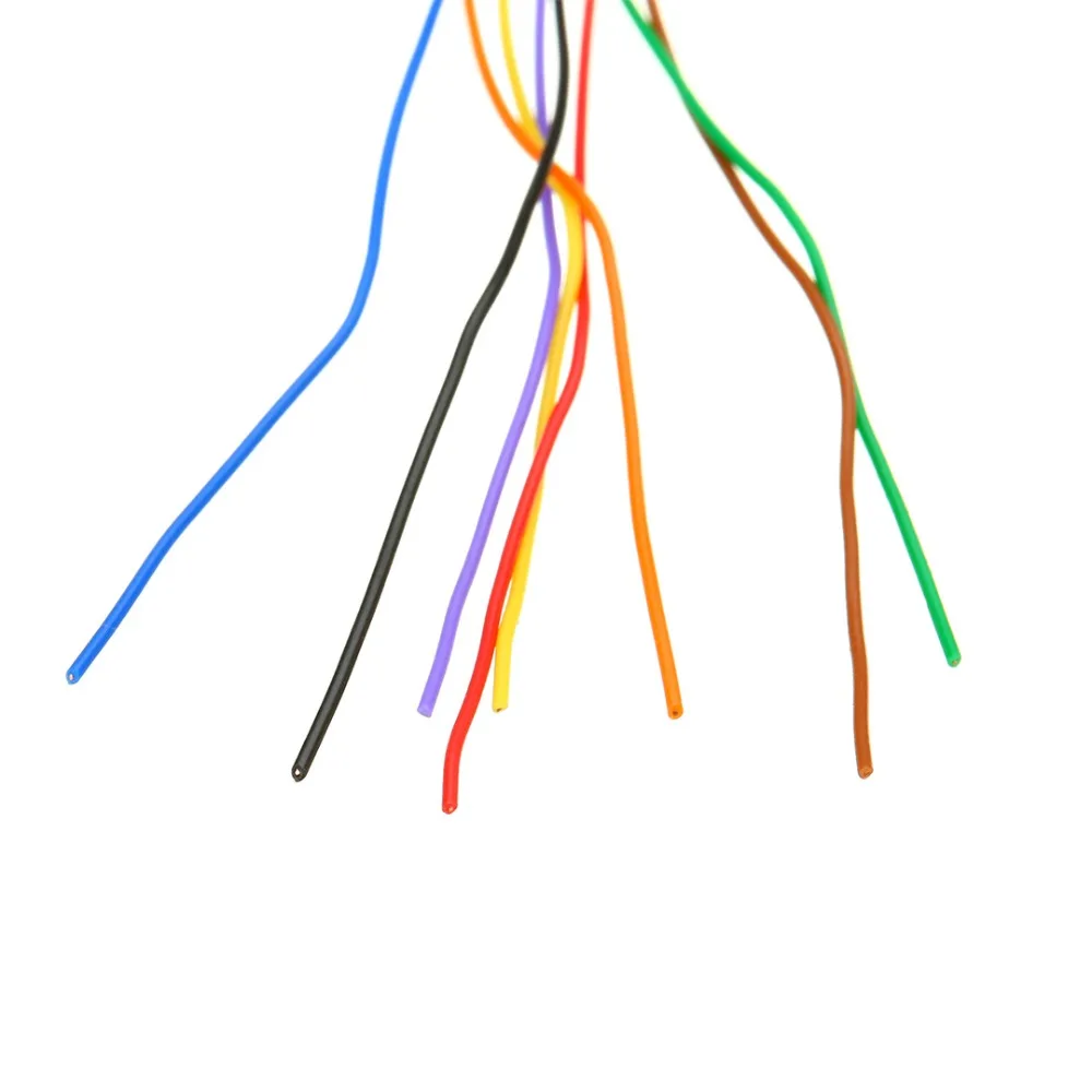 Оловянная медная обмотка 1 рулон 30 AWG 0 25 мм изоляционный Тестовый Кабель 8 цветная