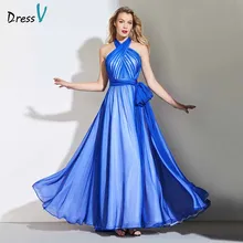 Dressv элегантный длинный высокопрочный Стеклопластик шеи линии без рукавов длиной до пола Пояса Вечерние платья для выпускного вечера настроить