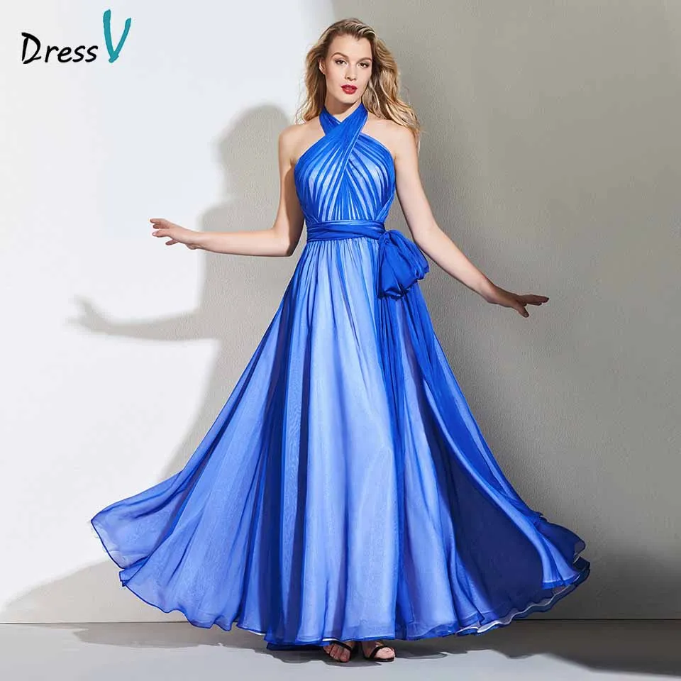 v neck halter gown with sash