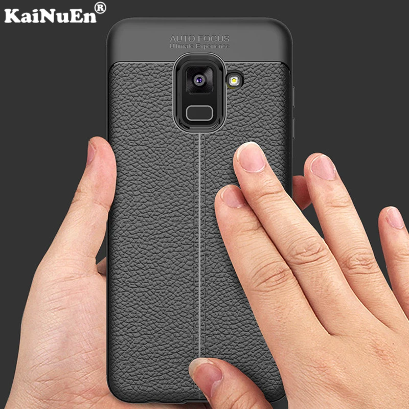

KaiNuEn luxury phone back etui,coque,cover,case for samsung galaxy a6 plus 2018 a 6 silicone silicon soft tpu leather Pattern