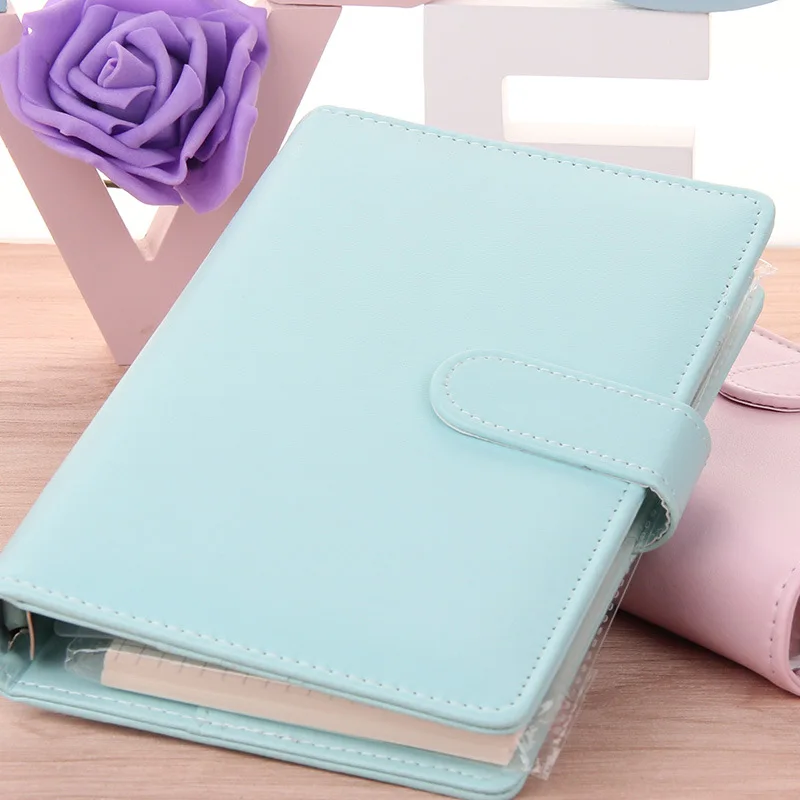 Günstige Nette Macaron Lose Blatt Abdeckung Notebook Kawaii Spirale Ring Planer Bindemittel Notebook Journal Candy Farbe Ersatz Leder Abdeckung