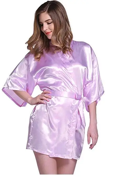 Women Sleepwear Bride Robes Silk Robe Silk Satin Wedding Bride Bridesmaid Robe Floral Bathrobe Short Kimono Robe Night Bath Fashion Dressing Gown for Women