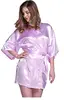 Silk Satin Wedding Bride Bridesmaid Robe Floral Bathrobe Short Kimono Robe Night Robe Bath Robe Fashion Dressing Gown for Women ► Photo 3/6