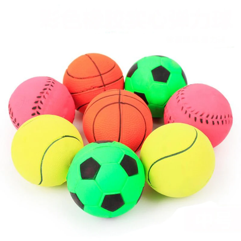 Long Pets Dog Toys Pet Puppy Rubber Balls Bouncy Balls Basketball