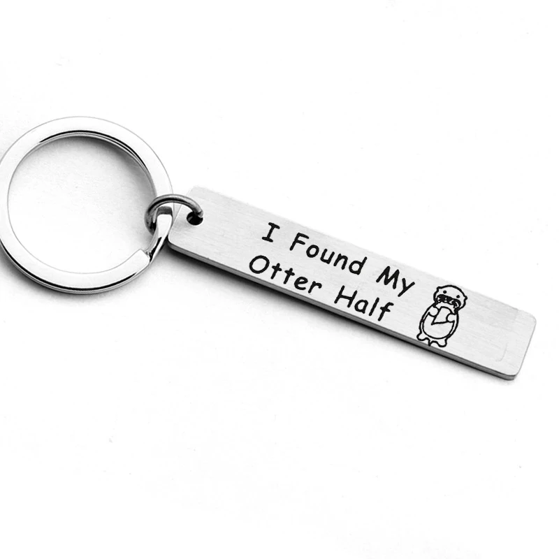 Парный брелок Lovers I Find/You'm My Otter Half Key Ring Для парня девушки брелок подарки ювелирные изделия - Цвет: 1
