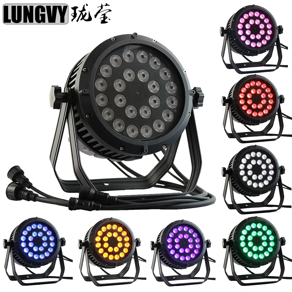 

Free Shipping 8pcs/Lot Outdoor Use 24x18w 6in1 RGBWA UV LED Par Light IP65 DMX Waterproof Par Cans