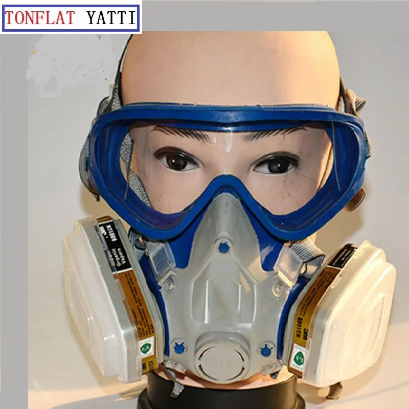 Buy Gas Mask With Glasses Full face Protective Mask