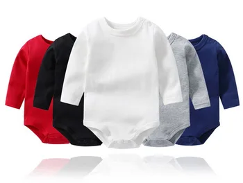 

DHL 100pcs Newborn Infant Cute Cotton Long Sleeve Unisex Bebe Boy Girls Bodysuit Baby Clothing Body Tops