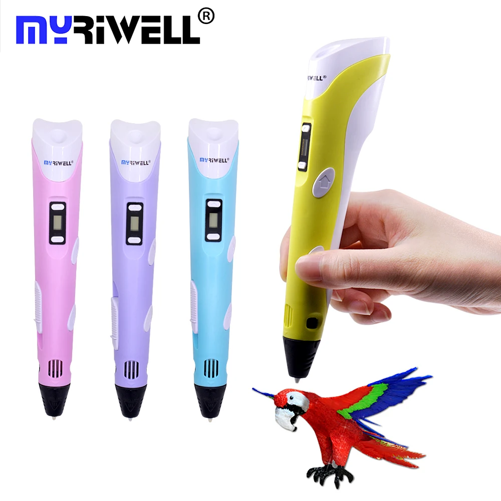 Myriwell DIY 3D Printer Pen Set LED Display 3D Drawing Pens With
